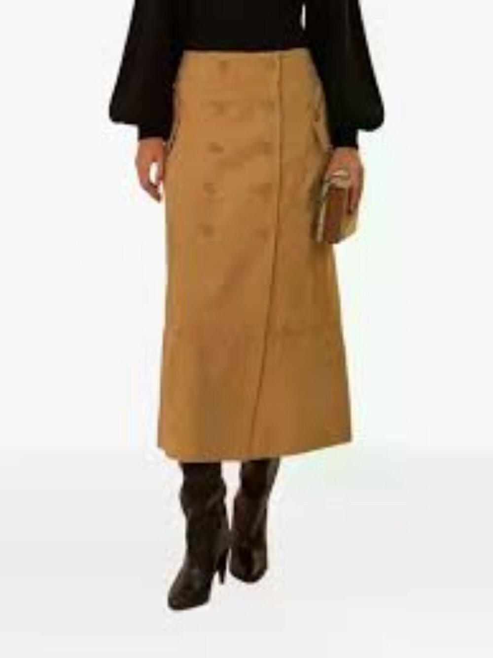 5-NWOT FARM RIO DOUBLE BREASTED MIDI SKIRT SIZE L - Picture 5 of 6